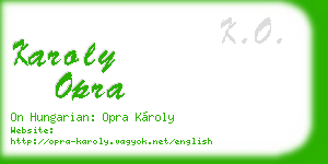 karoly opra business card